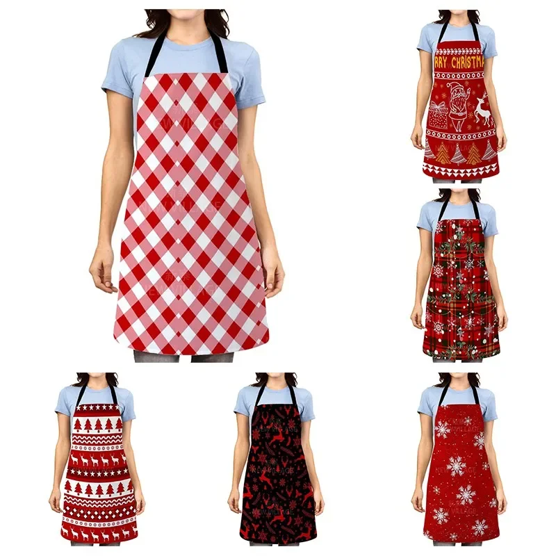 1Pcs Black Cute Cat Pattern Kitchen Sleeveless Aprons Cotton Linen Bibs 55*68cm Household Women Cleaning Pinafore Home Cooking