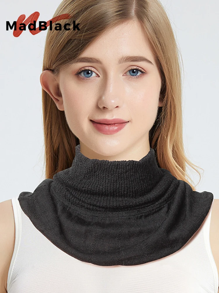 MadBlack-100%Real Silk Keep Warm Scarf, Riding Windproof, Women Versatile Commute Skin-friendly Sleep Ring, 2026 Autumn A67645CC