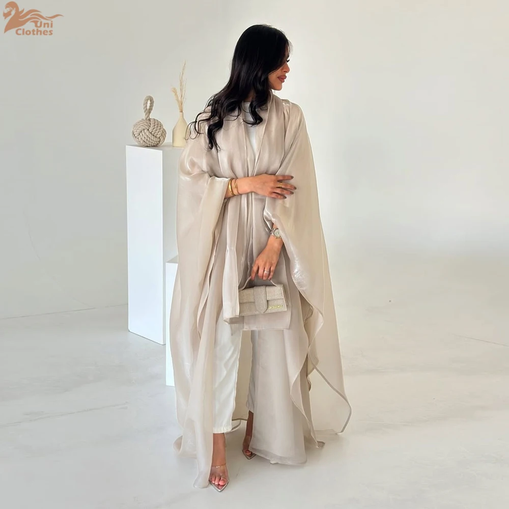 

Uni New Dubai Mesh Batwing Sleeve Open Kaftans Hijab included Abaya Women's Clothing From Turkey 2025
