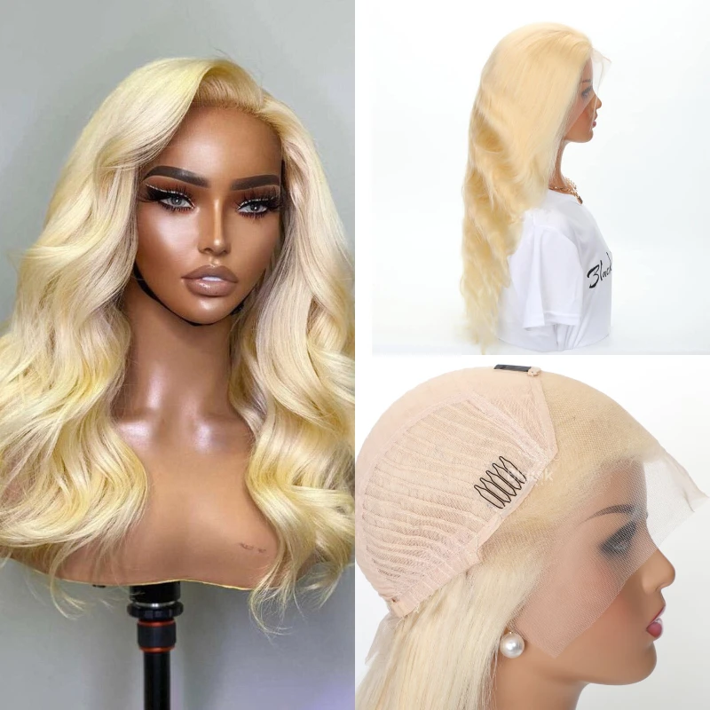 38 pollici 613 onda del corpo in vendita parrucca anteriore del merletto fasci biondi parrucche brasiliane dei capelli umani parrucca bionda frontale del merletto dei capelli umani
