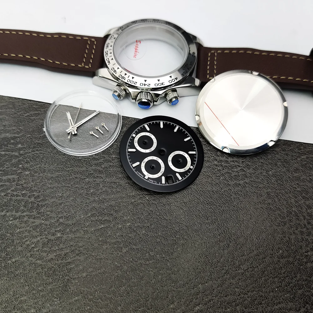 Cassa per orologio da uomo alla moda da 40 mm adatta per movimento VK63 Orologio con codice di temporizzazione multifunzionale che si illumina al quadrante notturno impermeabile