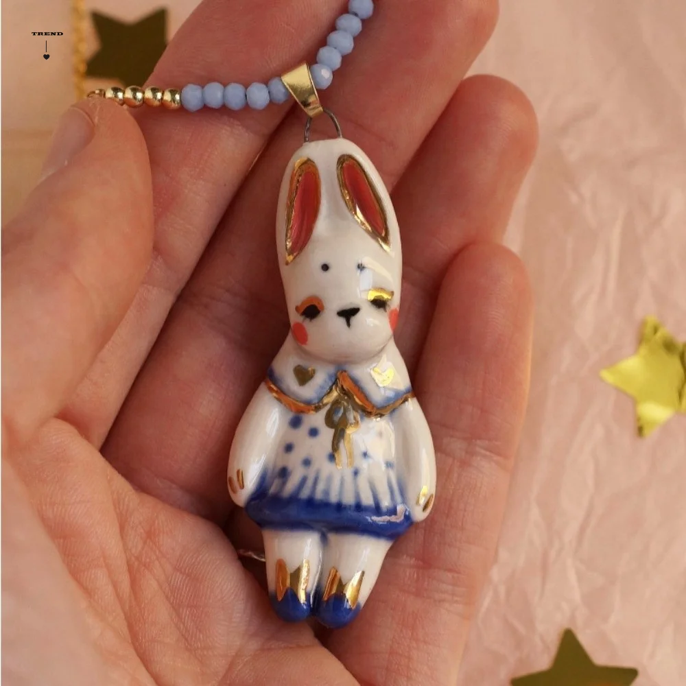 Cartoon Circus Animal Sweater Chain Vintage Copper Childishness Necklace Jewelry Creative Clavicle Necklace Fashion Accessory