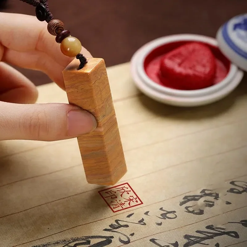 Customized Name Stamp Seal Natural Shoushan Stone Carving Office Private Seal Vintage Book Collection Chinese Painting Stamp Ink view 6