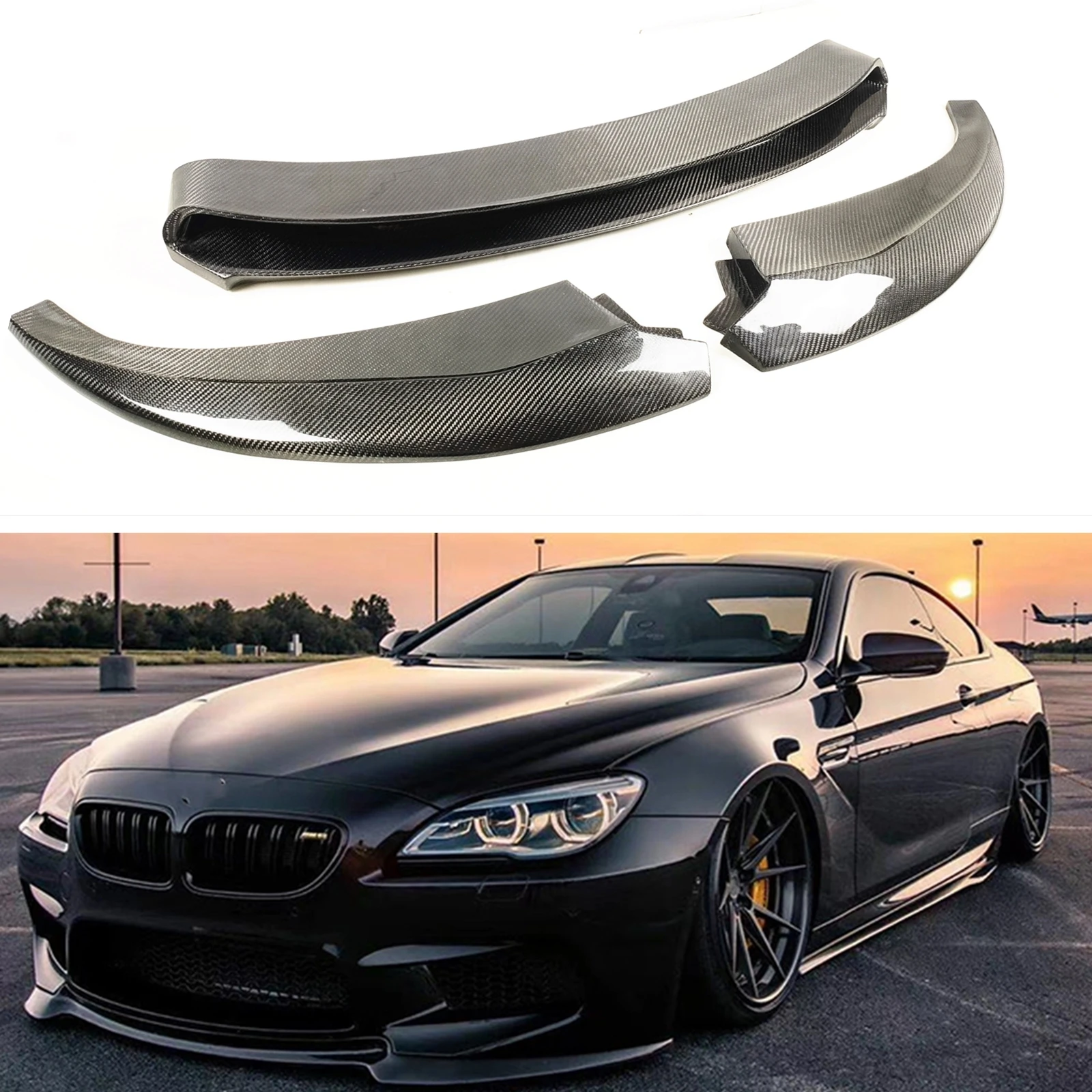 Carbon Fiber Auto Front Bumper Spoiler Splitter Lip Car Lower Body Guard For BMW F06 6 Series M6 V Style 2012-2017