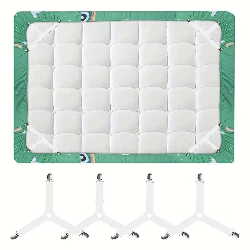 4 قطعة RV غطاء سرير قابل للتعديل بطانية حامل غطاء سرير من البلاستيك الأبيض كليب للمنزل متنقل قافلة شاحنة التخييم RV اكسسوارات