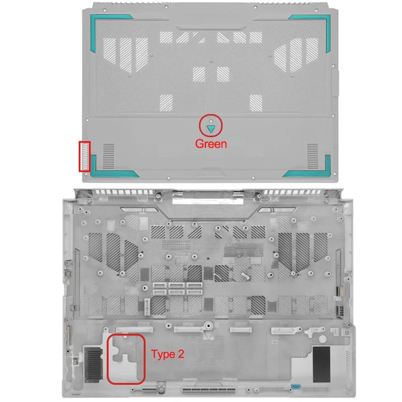 Original novo para asus tuf gaming f15 fx507 fa507 fa507z portátil caso superior moldura frontal palmrest tampa superior base inferior caso 15.6 Polegada