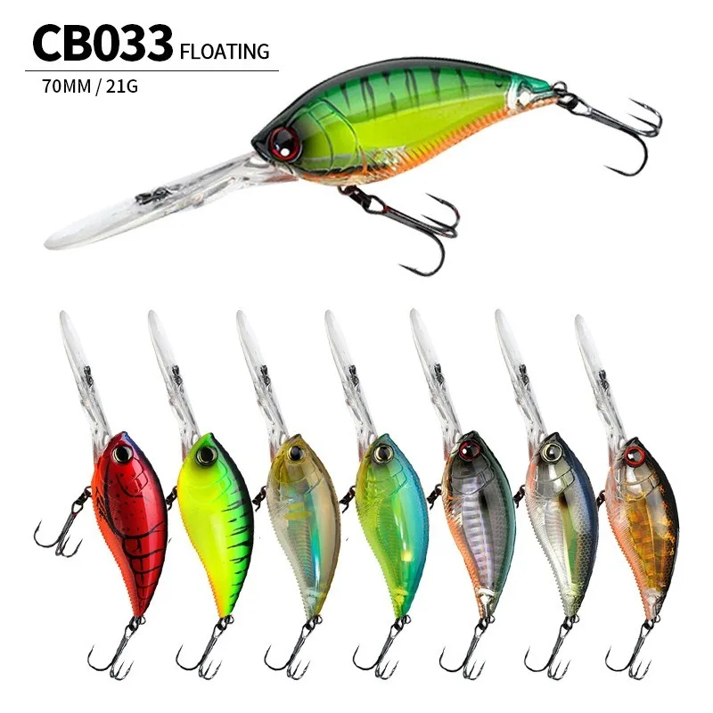 70mm/21g 75mm/22.5g Crank Fishing Accessories Crankbait Fishing Lures Artificial Bait Wobbler Whoppers Trolling Saltwater