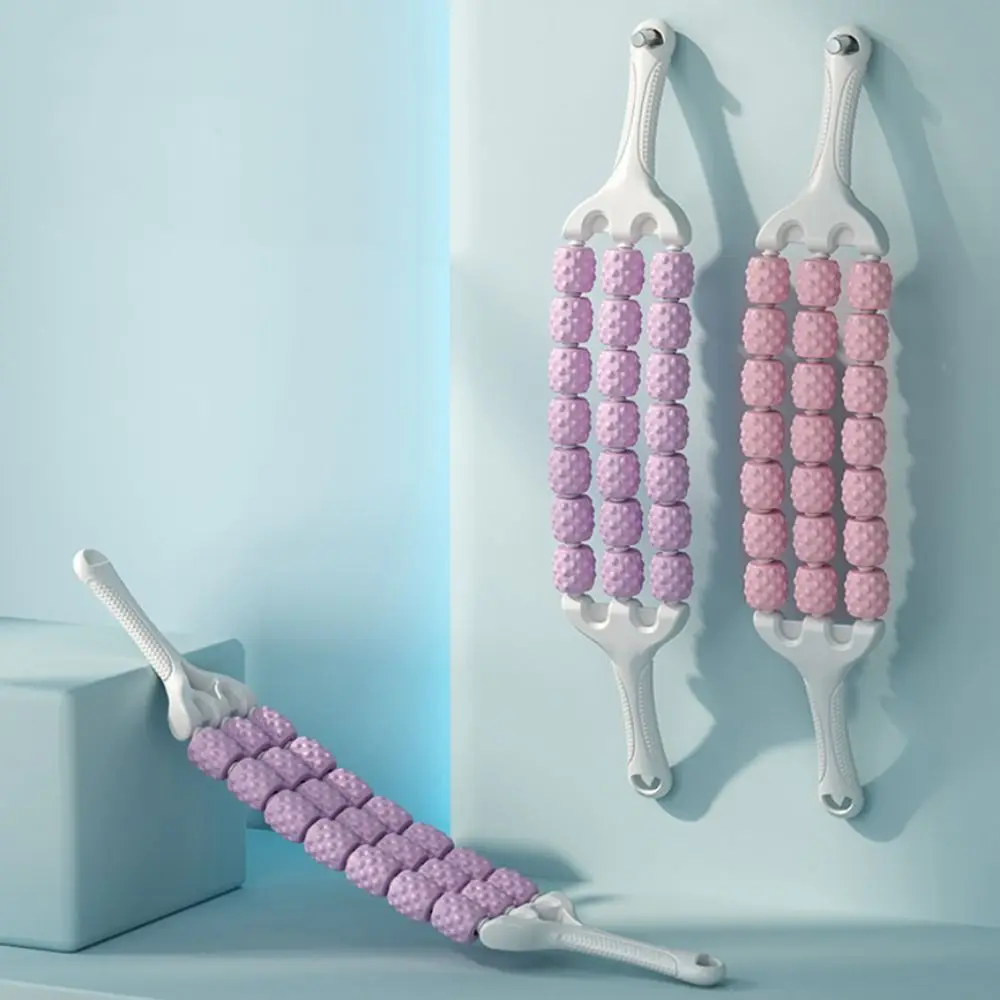 

Three Rows Curved Massage Roller Multifunction Fitness Yoga Massage Stick Anti Cellulite Relaxation Muscles Fascia Stick Calves