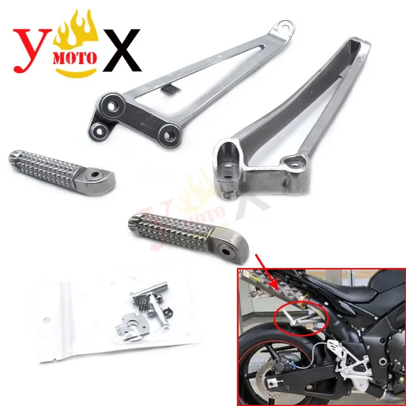 Superbike Motorcycle Rear Footpeg Foot pegs Footrest Pedals W/ Bracket For Yamaha YZF-R1 R1 YZFR1 2009-2014 2010 2011 2012 2013