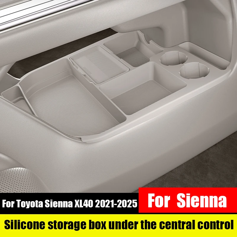 

For Toyota Sienna XL40 2021 2022 2023 2024 2025 Silicone storage box at the lower level of the central control panel