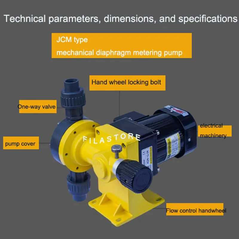 60L/H Mechanical Diaphragm Dosing Metering Pump Anti-Corrosion Acid Alkali Resistance Sewage Treatment Adjustable Electric