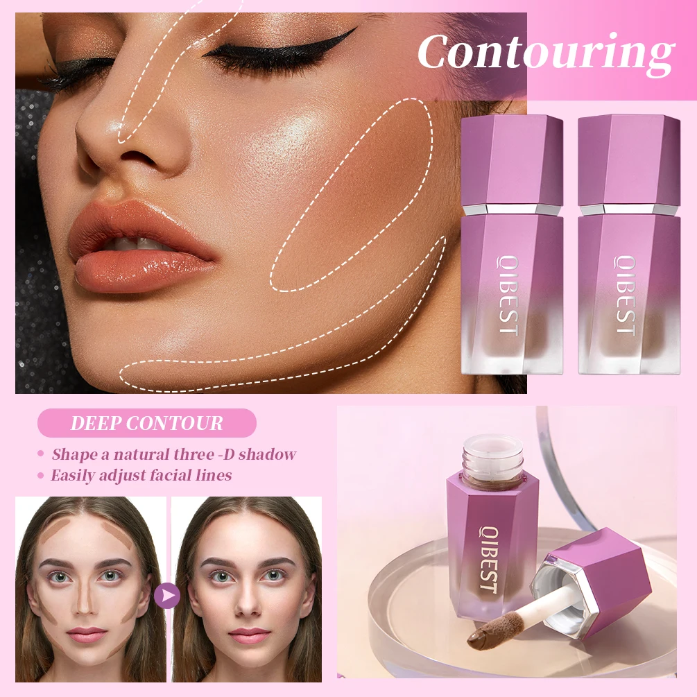 QIBEST Liquid Contour Makeup Stick Long Lasting Oil-control Eye Circle Contour Stick Makeup Blush Highlight For Face Cosmetics