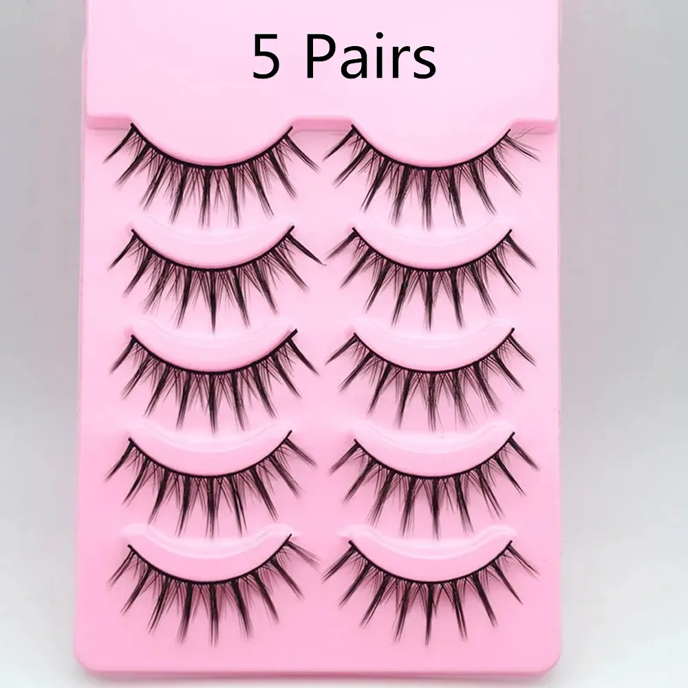 5 คู่แฟชั่นReusable Little DramaticธรรมชาติยาวWispiesญี่ปุ่นคอสเพลย์Eyelashes Extensionขนตาปลอม