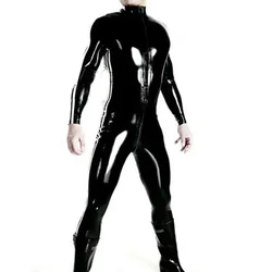 2XS-5XL Shiny Faux PU Leather Bodysuit Wet Look PVC Catsuit Mens Convex Pouch Leotard Tights Cosplay Jumpsuit Conjoined Unitard