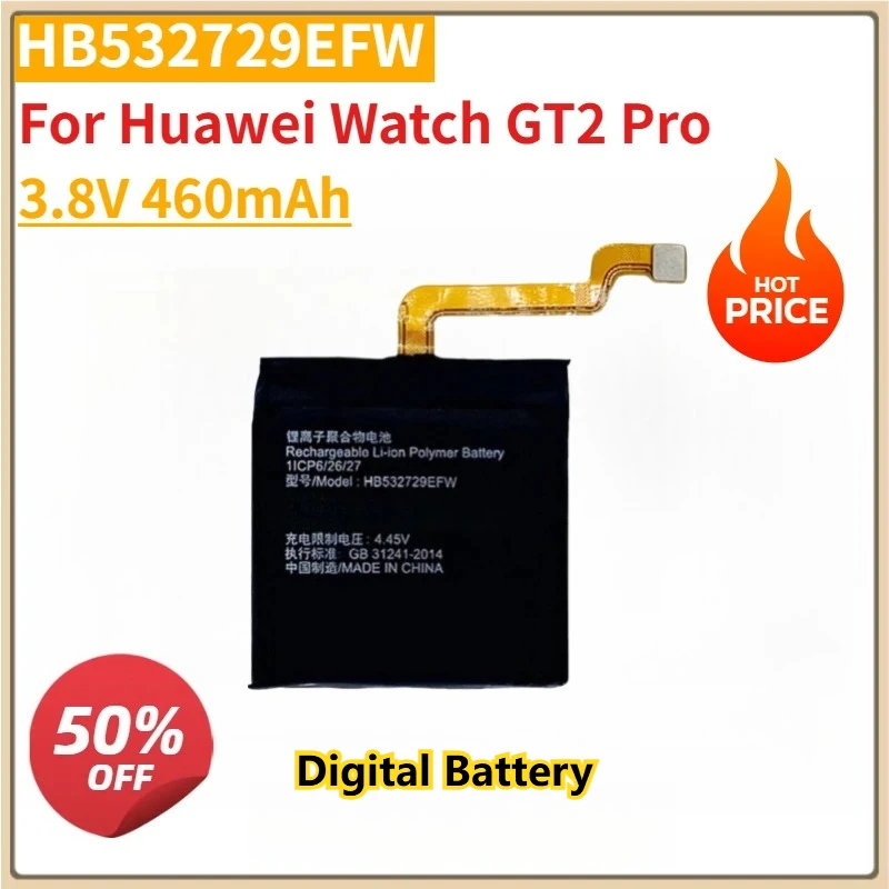 

New Digital Battery HB532729EFW HB472023ECW HB532729ECW 3.8V 460mAh 215mAh 455mAh for Huawei Watch GT2 Pro
