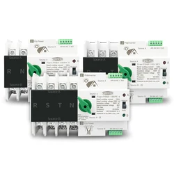PV ve invertör için 2P 3P 4P Din Ray ATS Çift Güç Otomatik Transfer Seçici Anahtarlar Kesintisiz 63A 100A 125A