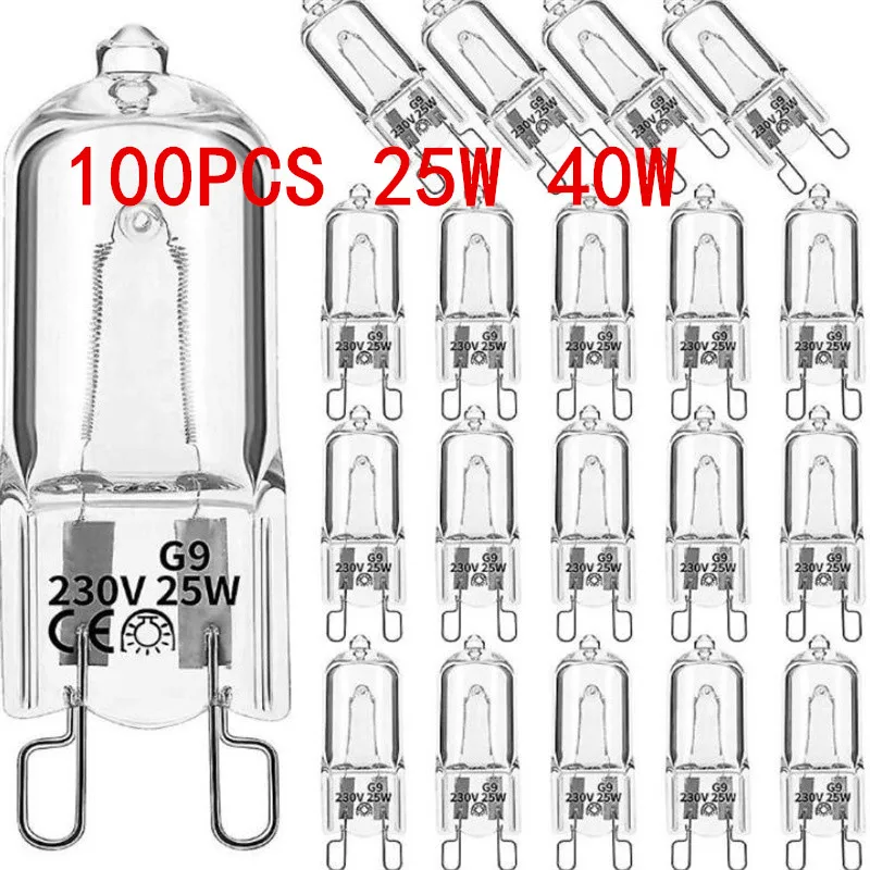 

5/10/20/50/100PCS 25W 40W G9 230V Oven Light High Temperature Resistant Halogen Bulb Lamp for Refrigerators Ovens Fans
