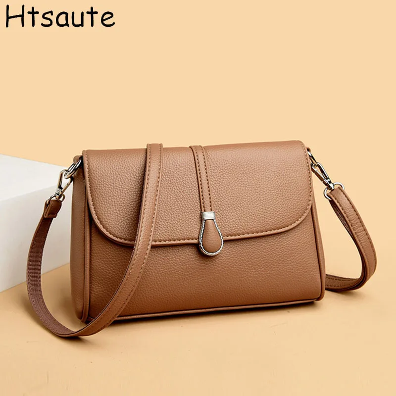 Women's Top-handle Flaps PU Leather Bags Minimalist Fashion Practical Bag Versatile Crossbody Shoulder Small Bag