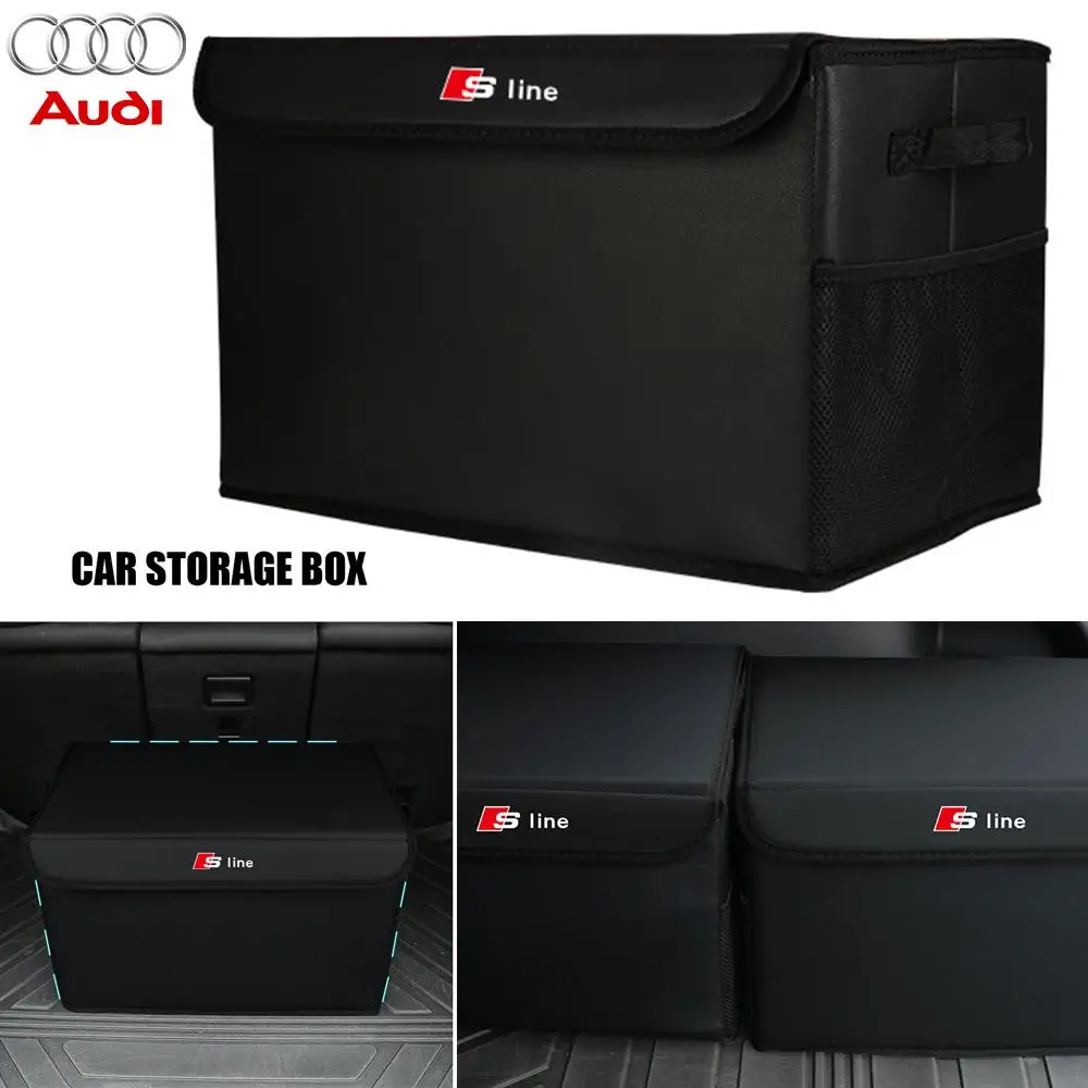Car Trunk Storage Bag,Organizer Sundries Stowing Tidying Box For Audi Sline A3 A4 A6 A5 Q5 A1 Q7 Q3 Q2 Q8 A7 A8 TT SQ5 RS3 RS4