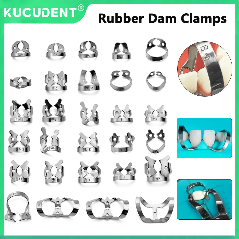 

1 Pc Stainless Steel Dental Rubber Dam Clamps Endodontic Restorative Barrier Clips for Dentistry Ortho Lab Tools Oral Care
