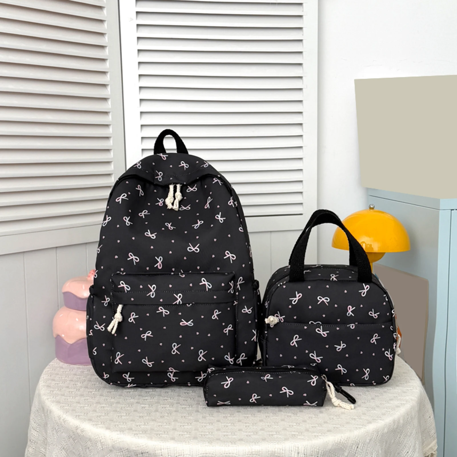 3 Pack Women Multi Pockets Daypack Sets Large Capacity Soft Stylish Rucksack Cute Lightweight Backpacks Travel Carrying Package