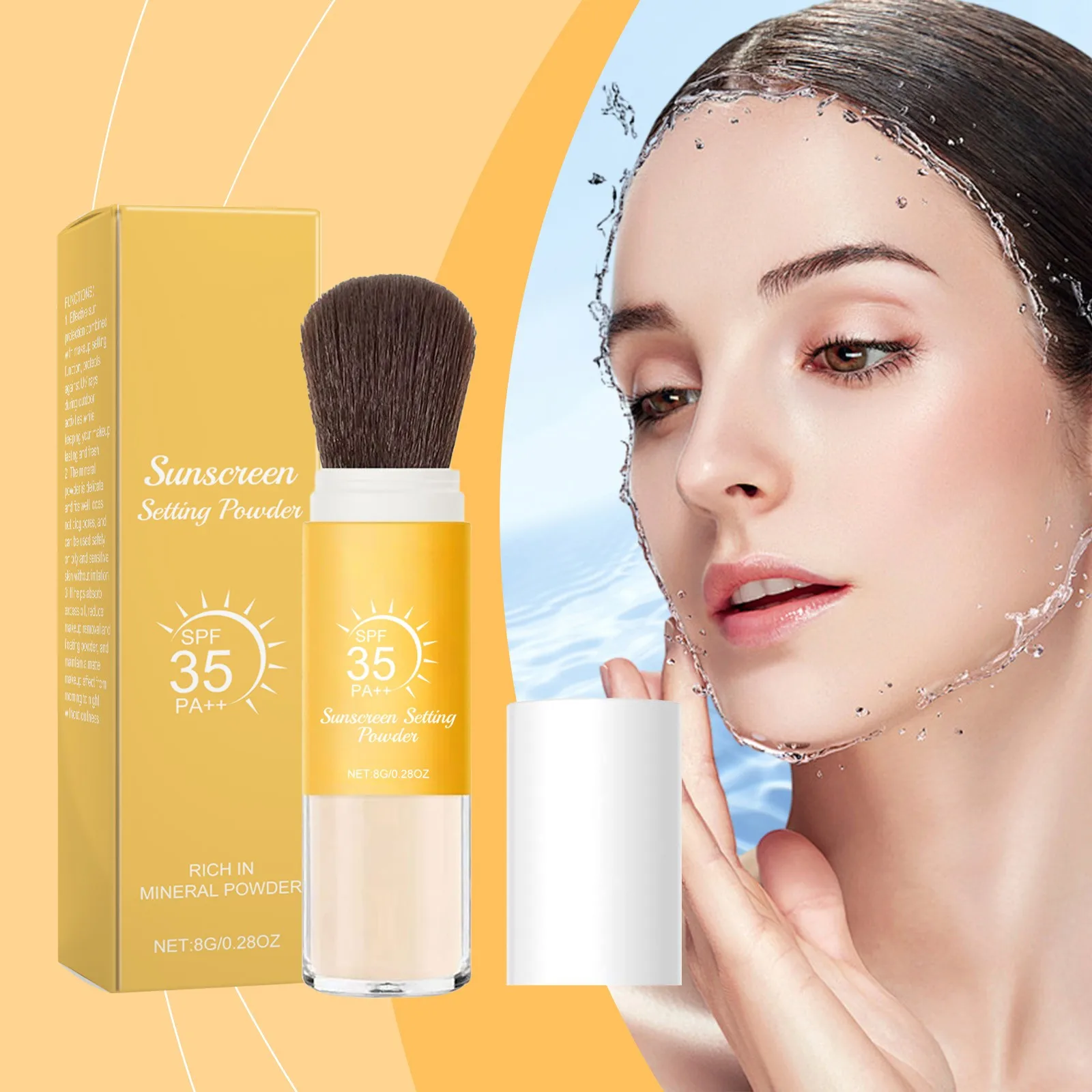 

Sunscreen Loose Powder Solar Blocker Invisible Pore Oil Control Waterproof Long Lasting Lightweight Makeup Setting Powder ﻿