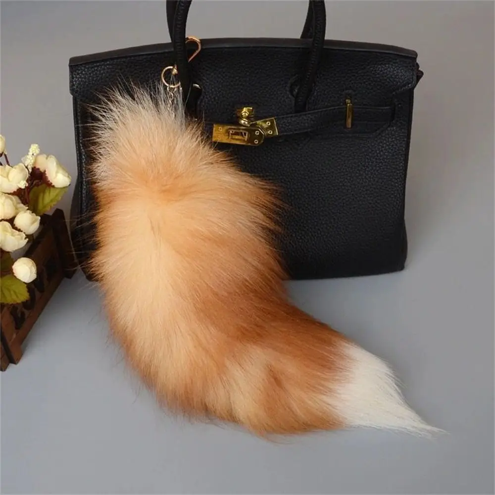 

Pompoms Animal Tail Keychain Bags Charm Bag Tassel Plush Tail Keychain Black Brown Large Fluffy Fur Pendant Keyring Women Girl