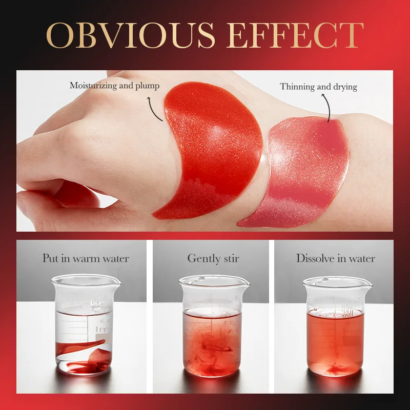 60 stks/doos SADOER Rode Granaatappel Aloë Vera Oogmasker Anti Donkere Kringen Verwijderen Ogen Zakken Hydraterende Ooglapjes Ogen Huidverzorging