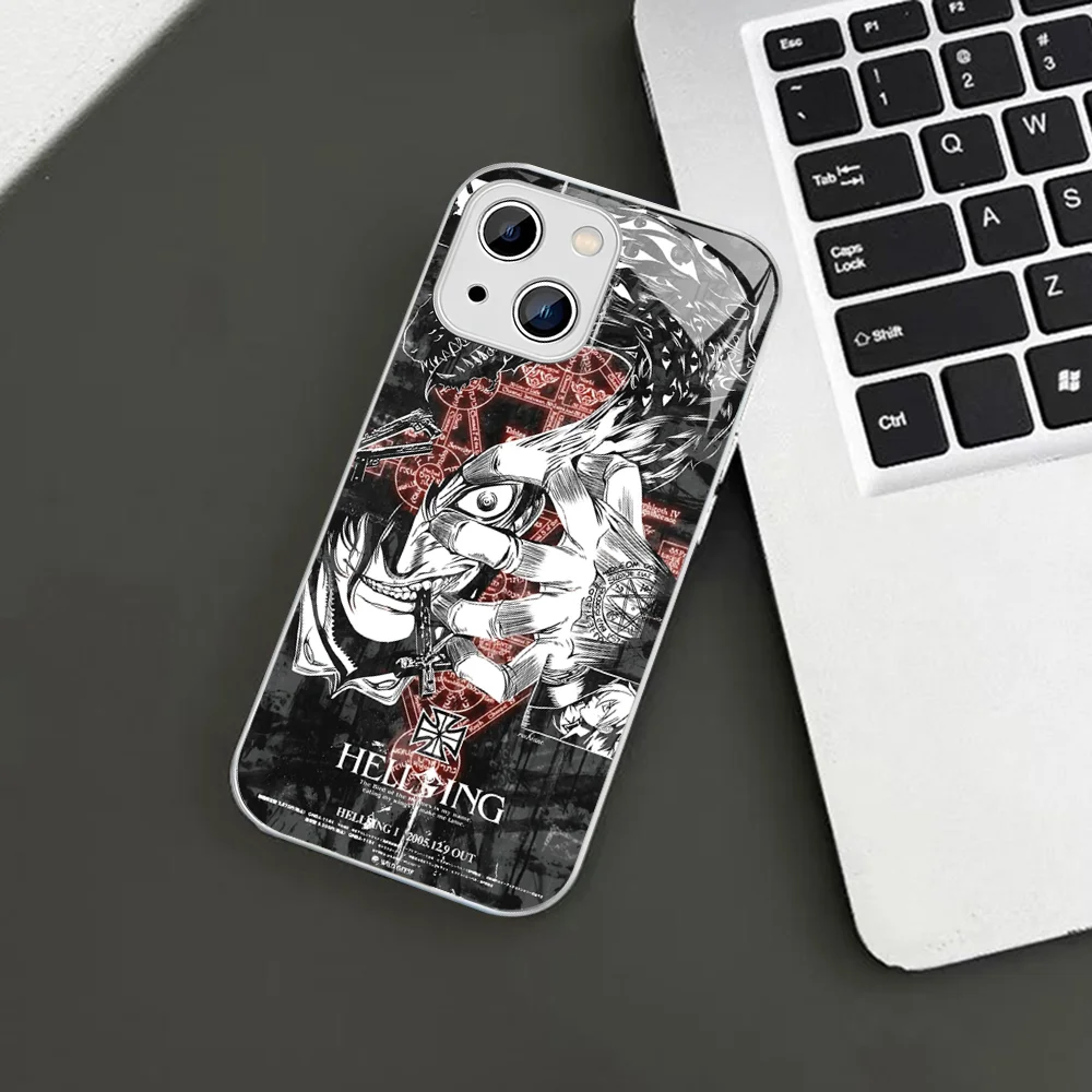 Alucard Hellsing Anime Phone Case Tempered Glass For iphone 14 13 12 11 Pro Mini XS MAX 14Plus X XS XR Cover