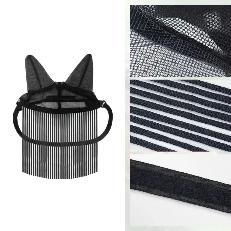652F Strong Dark Fly Cover For Equines Offering Breathable Openwork Structure And Gentle Inner Lining