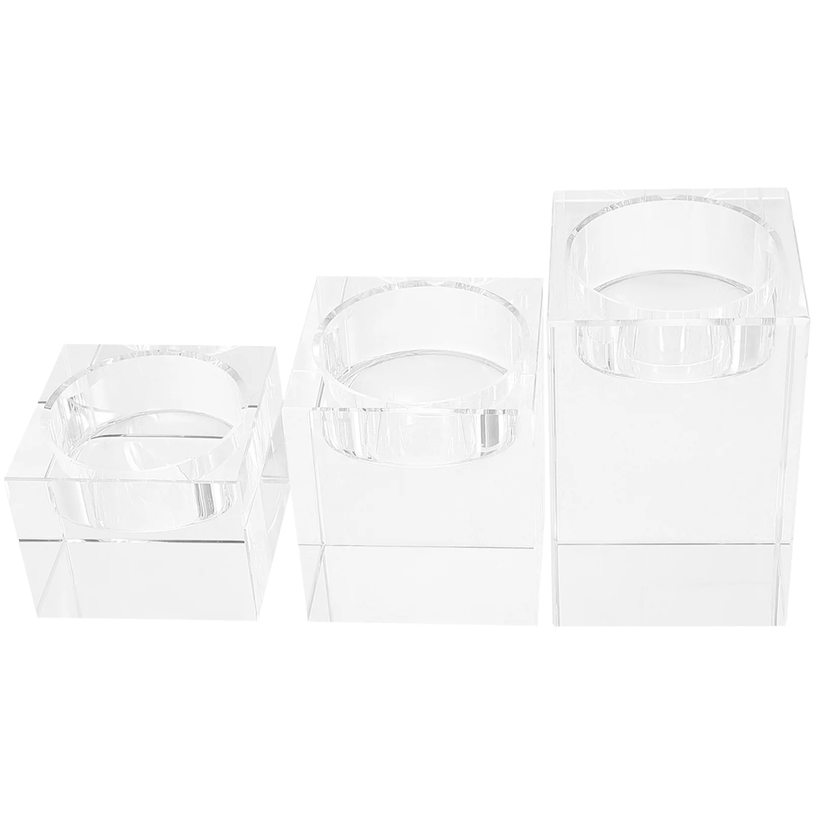 

3Pcs Crystal Holders Small Tea Light Stand Home Office Yoga Decorative Accessories for Special Occasions