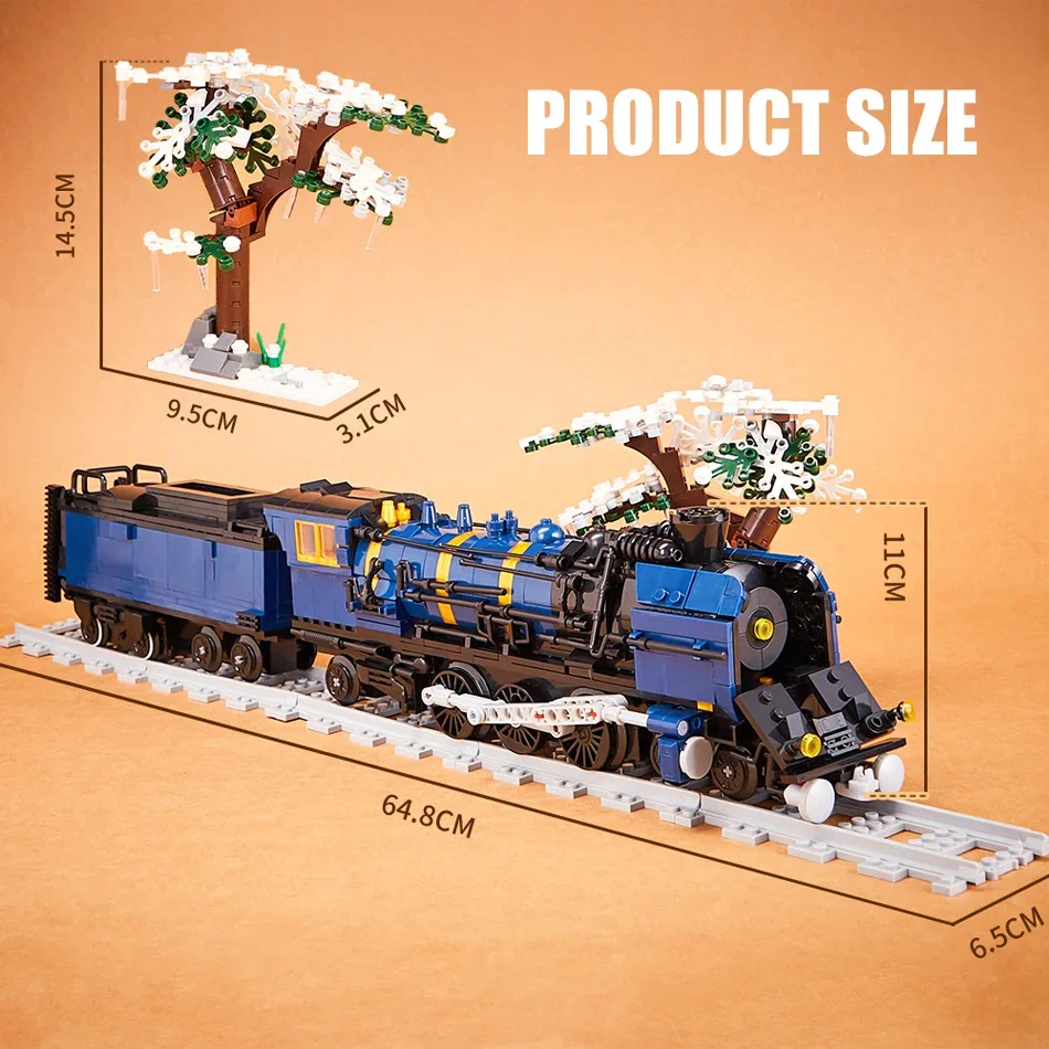 MOC-Juego de construcción de tren urbano, máquina de modelos, locomotora, función técnica de potencia, bloques de construcción, juguete DIY para niños, regalos