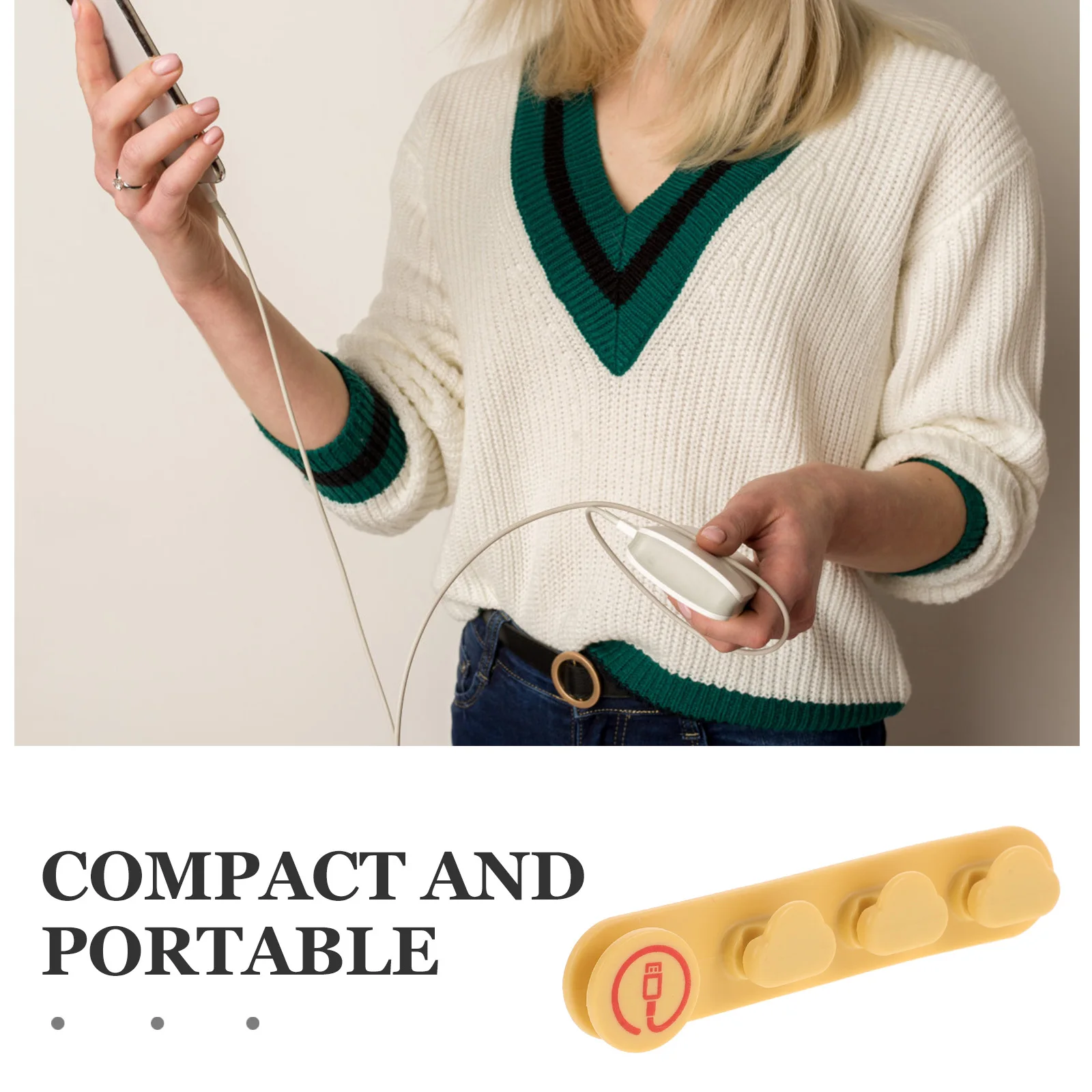 مشبك إدارة كابلات البيانات ذاتي اللصق، حامل سلك سهل الاستخدام لشحن كابلات المكتب ومنضدة المطبخ وسلك عدادات المطبخ #6