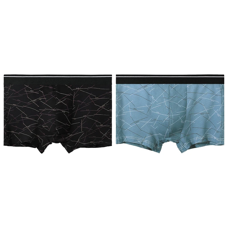 2 buah pakaian dalam pria. Celana boxer katun pria. Mereka berbentuk tipis untuk musim panas. Celana dalam ini cocok untuk olahraga pria