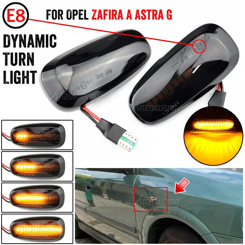 

For Opel Zafira A 1999-2005 Astra G 1998-2009 LED Dynamic Side Marker Turn Signal Light Sequential Blinker