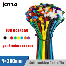 3×200mm/4×200mm 100Pcs/Bag Multicolor Slef-Locking Nylon Cable Tie Quickly Bundle Plastice Loop Wire Wrap