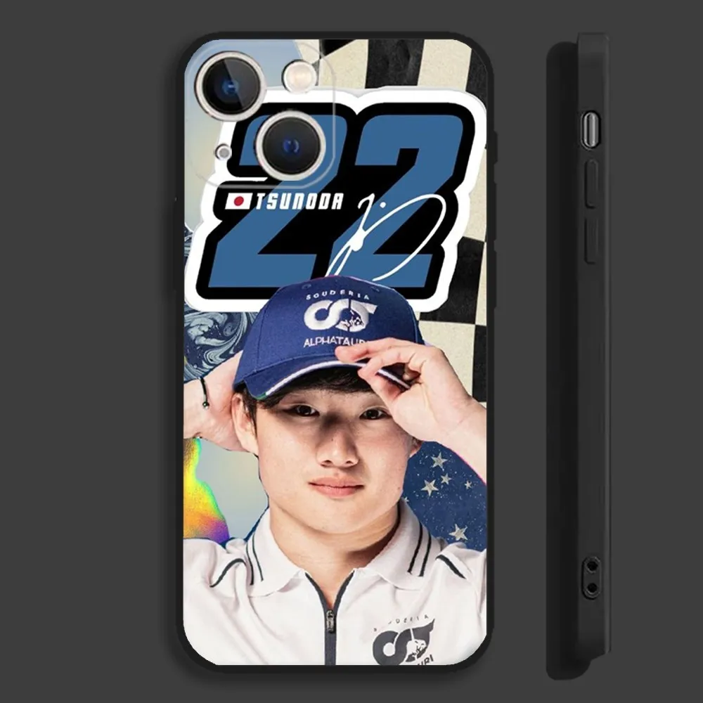Japan F1 22 Y-Yuki T-Tsunoda Phone Case For iPhone 16,15,14,13,12,11,Pro,Max,Plus,Mini,X,XS,XR,8,7,6,S,Plus,SE Soft Black Case