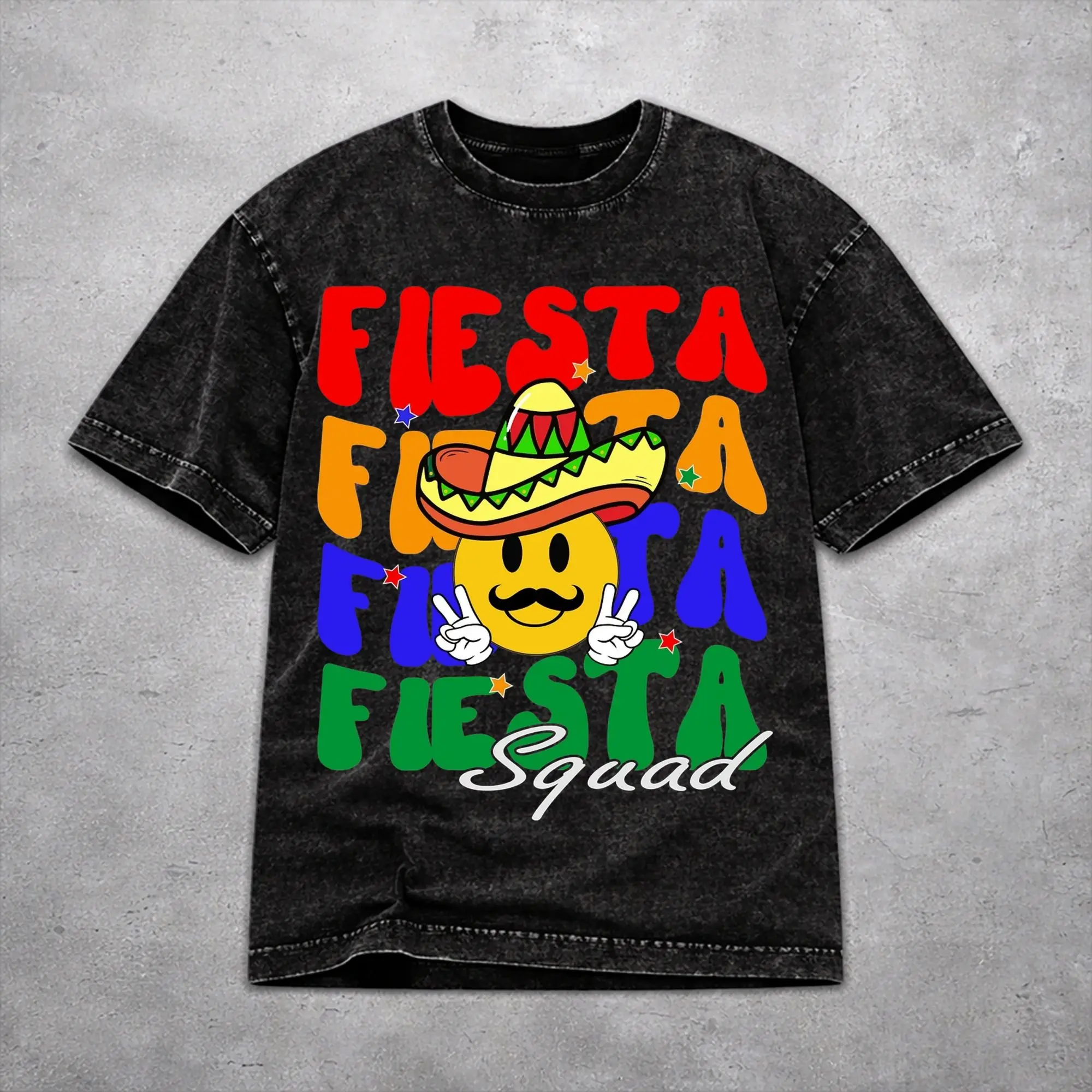 Fiesta Squad Cinco De Mayo Shirt Washed Style For Men Women Cotton T-Shirts Tee Clothes
