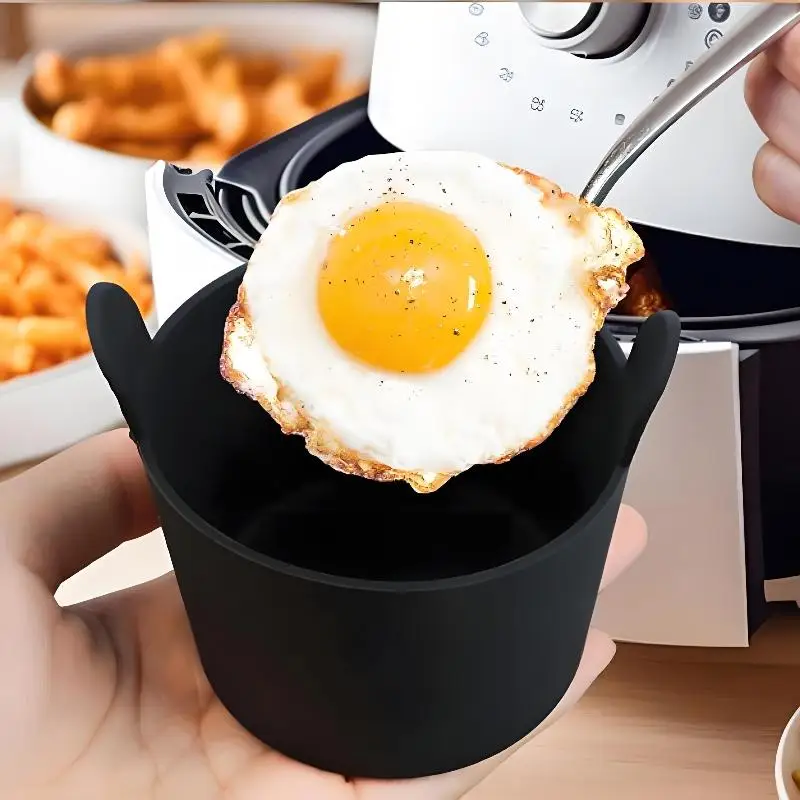 4Pcs Ramekins For Air Fryer Silicone Muffin Cases Nonstick Egg Poacher Silicone Mould Bakeware Easy Release Baking