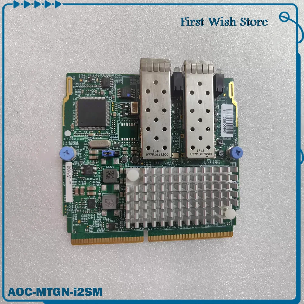 X10DRT-PS server motherboard with four-node dual-port optical network card AOC-MTGN-i2SM