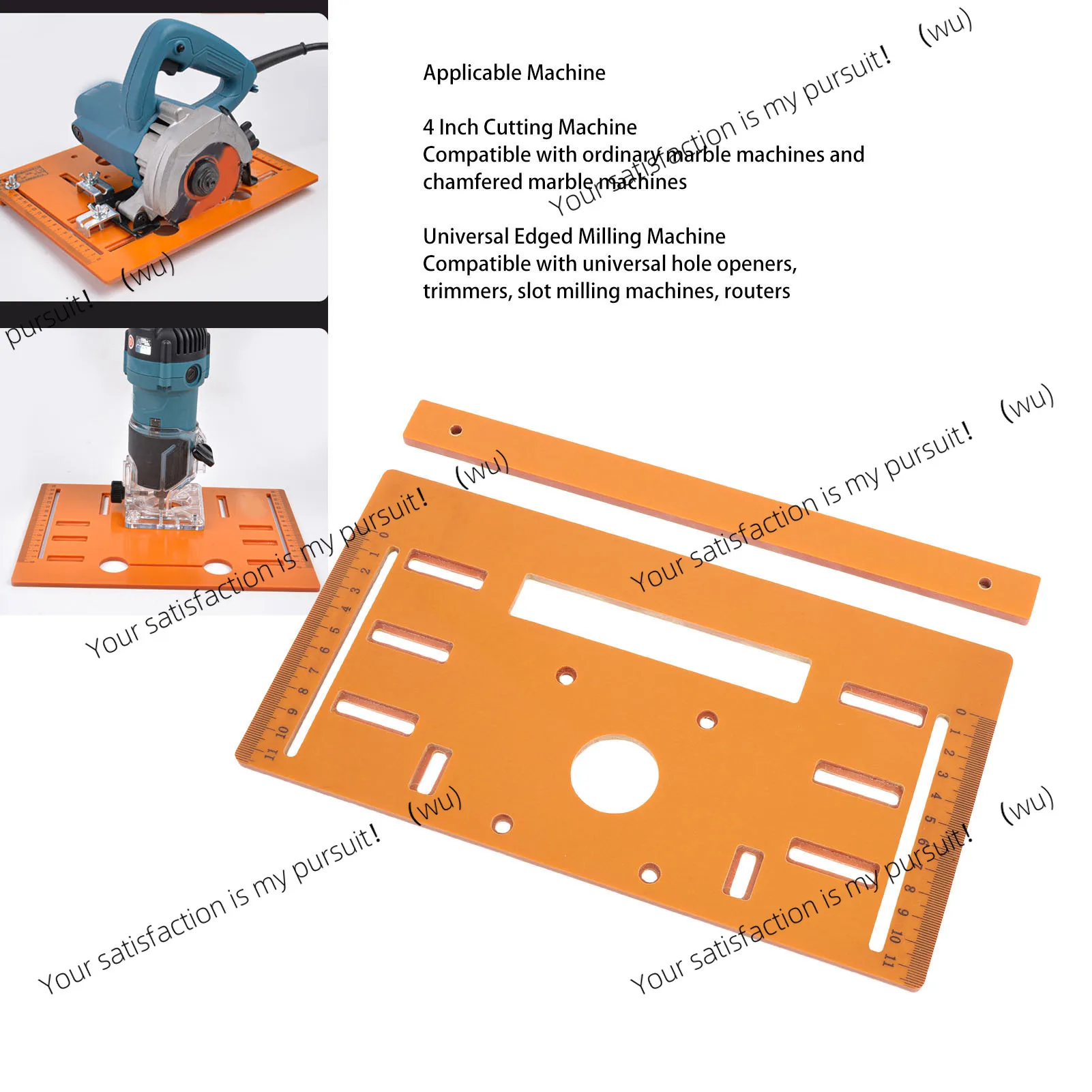 Cutting Machine Base Board 90° and 45° Cut Punching Design 28x15cm 0-9.5cm Range Circular Saw Base Plate for Woodworking Tasks