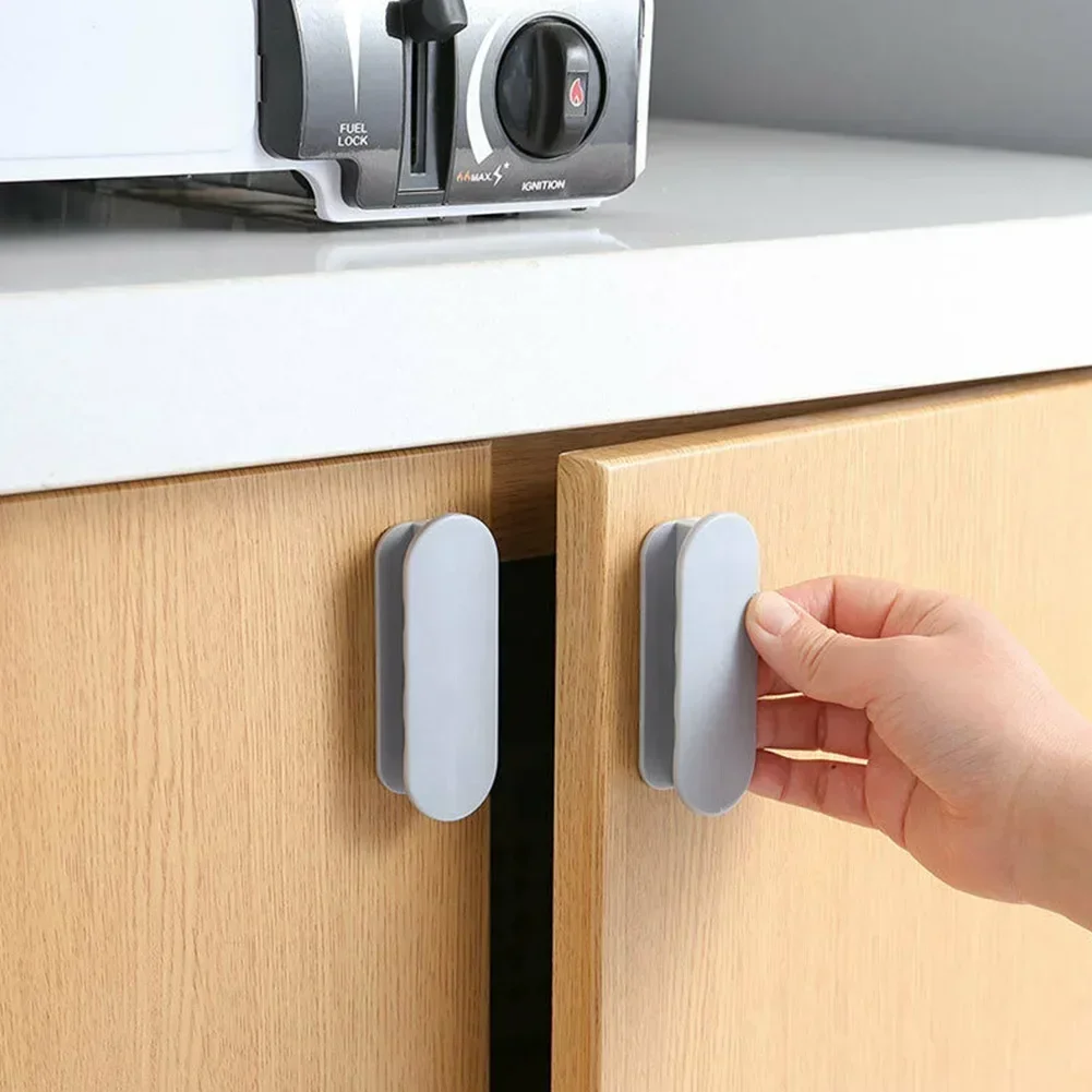 2Pcs Sliding Door Handles Furniture Knobs Self-adhesive Multi-purpose Plastic Cabinet Wardrobe Pulls Balcony Gate Glass Pulls