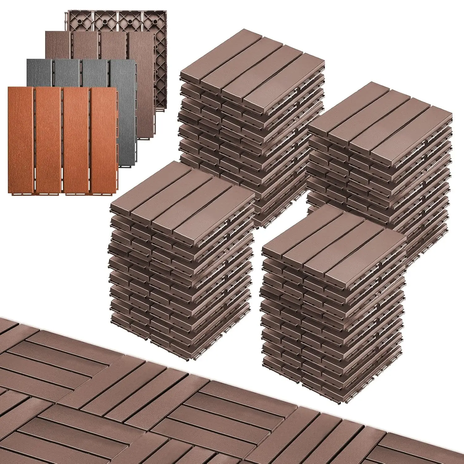 

Plastic Interlocking Deck Tiles Outdoor,36 Pcs,12"x12" Patio Tiles Waterproof Outdoor Interlocking All Weather,Deck Tiles