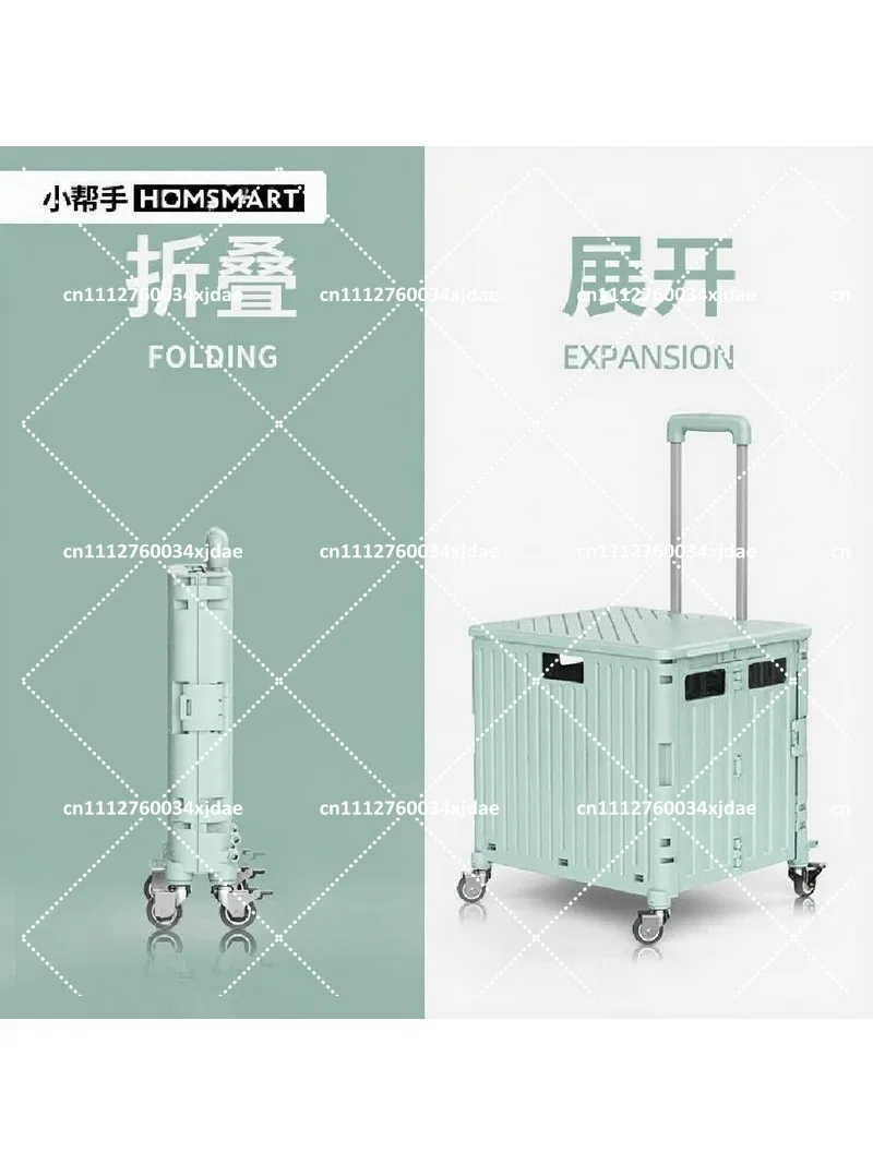 Portable Folding Trolley Cart Lightweight Shopping Cart with Wheels for Camping Travel