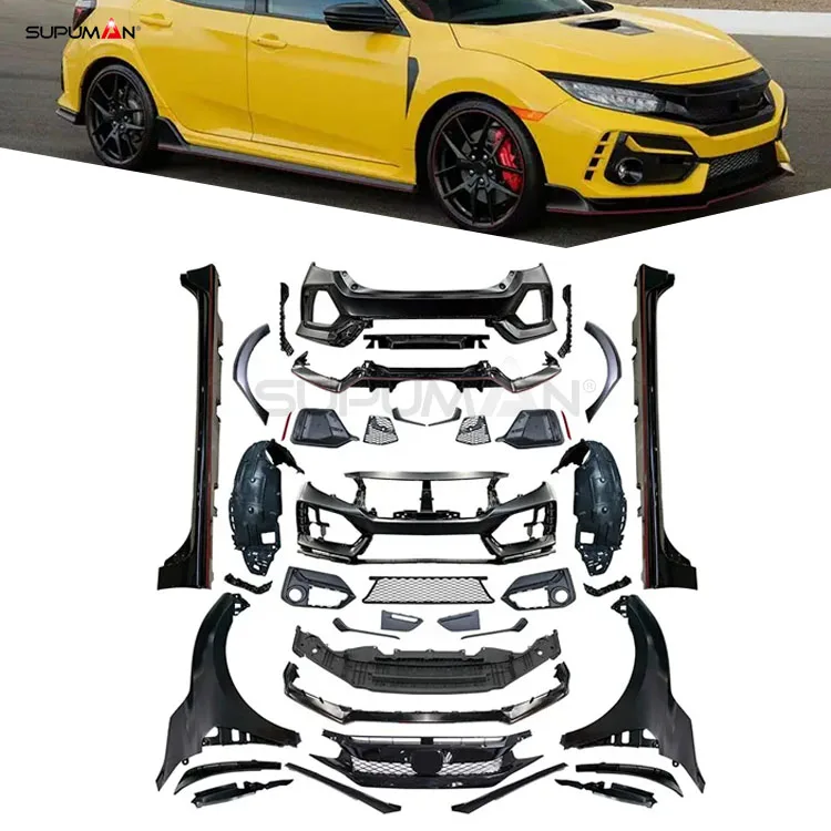 SPM Marke Stoßstange Diffusor Spoiler Seitenschweller 2016 2017 2018 2019 2020 2021 für Typ R 1-1 Stil Body Kit Zubehör