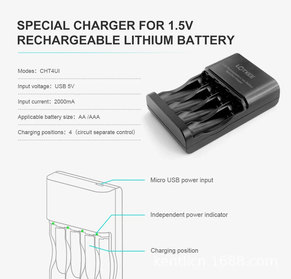 1.5V AA Lithium Battery Rechargeable Battery + Charger Micro 5V Fast Charger for aa and aaa rechargeable batteries