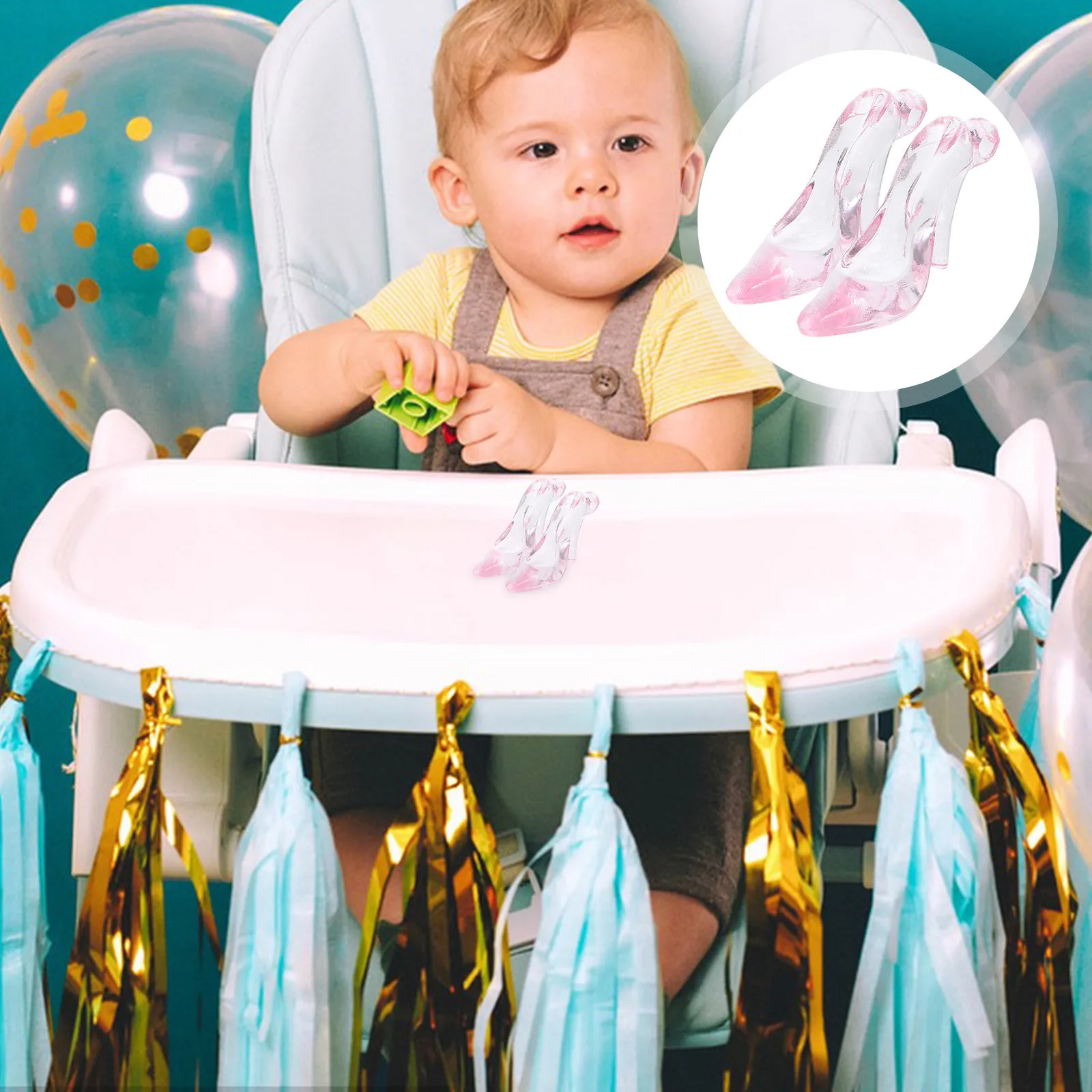 

24Pcs Acrylic High Heel Shoe Ornaments Mini Pendants Baby Shower Party Holiday Hanging Decor Christmas Tree Decoration