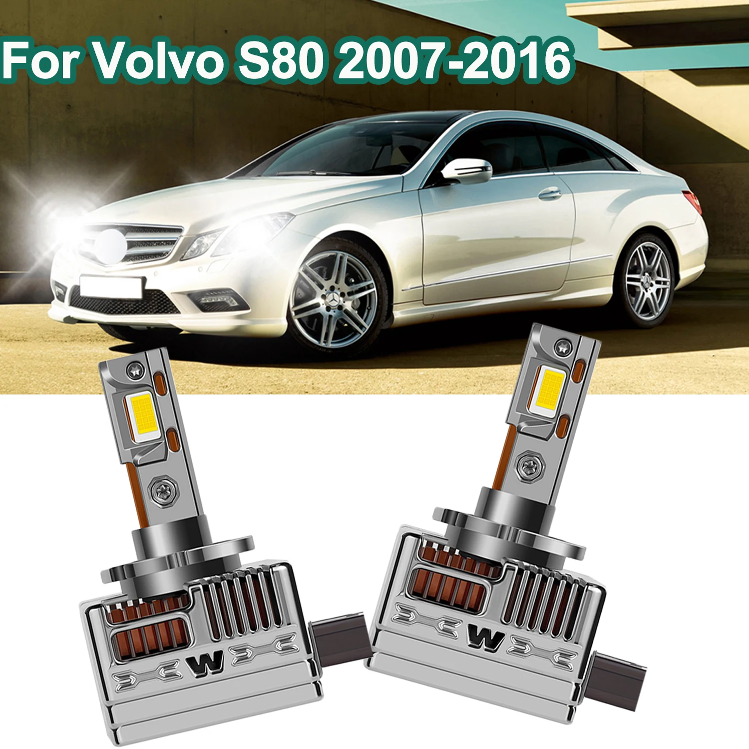

For Volvo S80 2007-2016 HID Headlight LED Bulbs High Low Beam 3570 CSP Chips Car Lamps for Improved Visibility