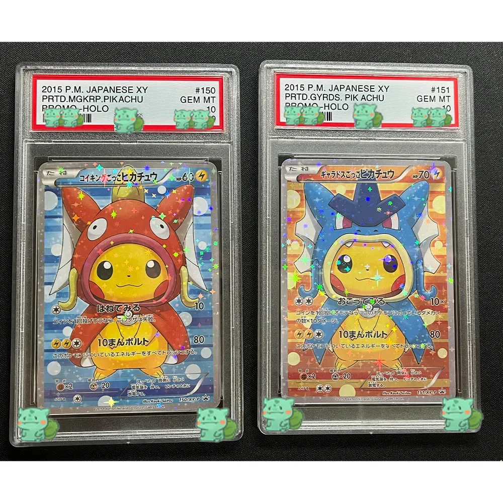 Anime Rating Collection Card PTCG P.M.JPN.XY PROMO PONCHO-WEAR GEM MT 10Points Card Holographic Label Display Replica Gifts