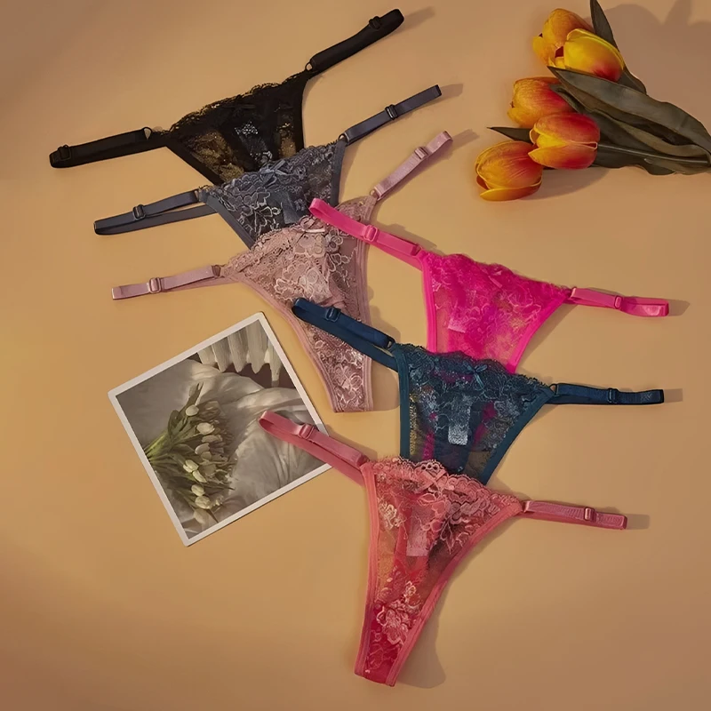 المنشعب Traceless الملابس الداخلية النساء منخفضة الخصر تنفس مثير عاطفي T على شكل ثونغ مثير سراويل